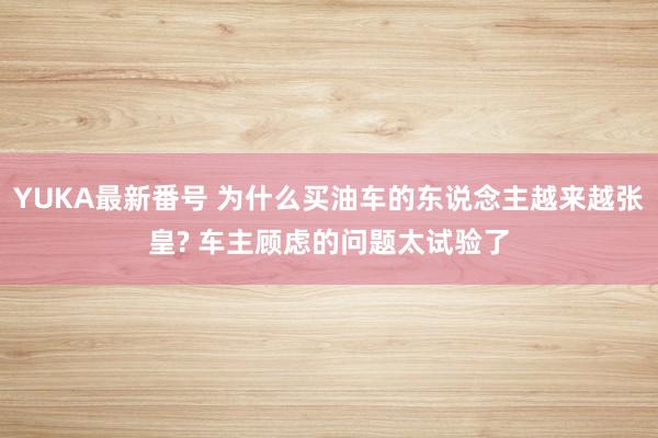 YUKA最新番号 为什么买油车的东说念主越来越张皇? 车主顾虑的问题太试验了