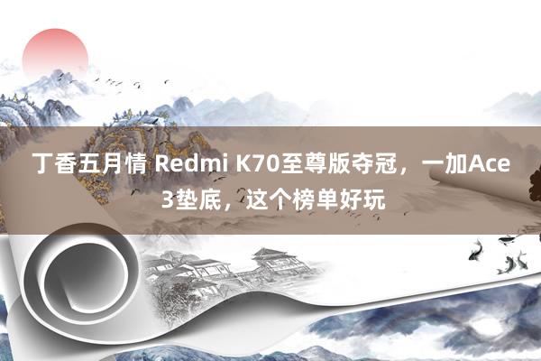 丁香五月情 Redmi K70至尊版夺冠，一加Ace 3垫底，这个榜单好玩