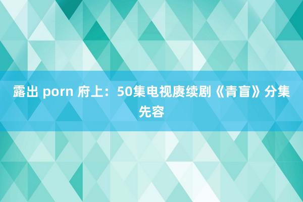 露出 porn 府上：50集电视赓续剧《青盲》分集先容