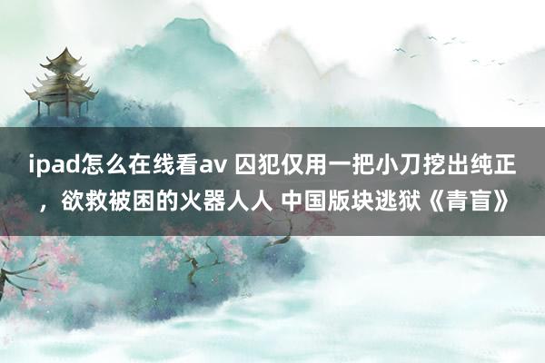 ipad怎么在线看av 囚犯仅用一把小刀挖出纯正，欲救被困的火器人人 中国版块逃狱《青盲》