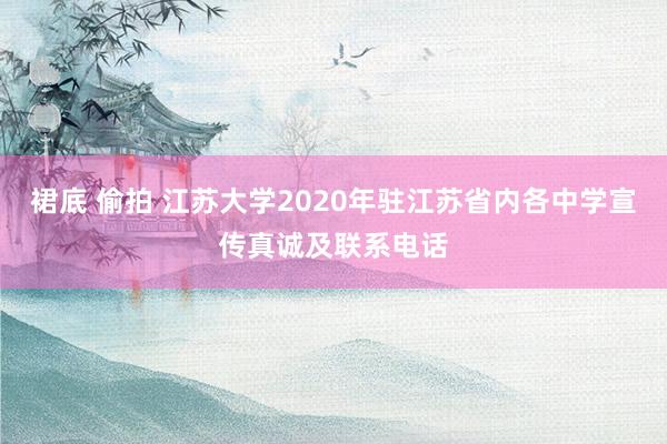 裙底 偷拍 江苏大学2020年驻江苏省内各中学宣传真诚及联系电话